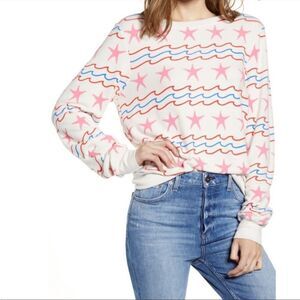 NWT wild fox sea & stars stripes baggy pullover small